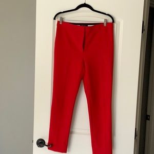 Red ankle length pants